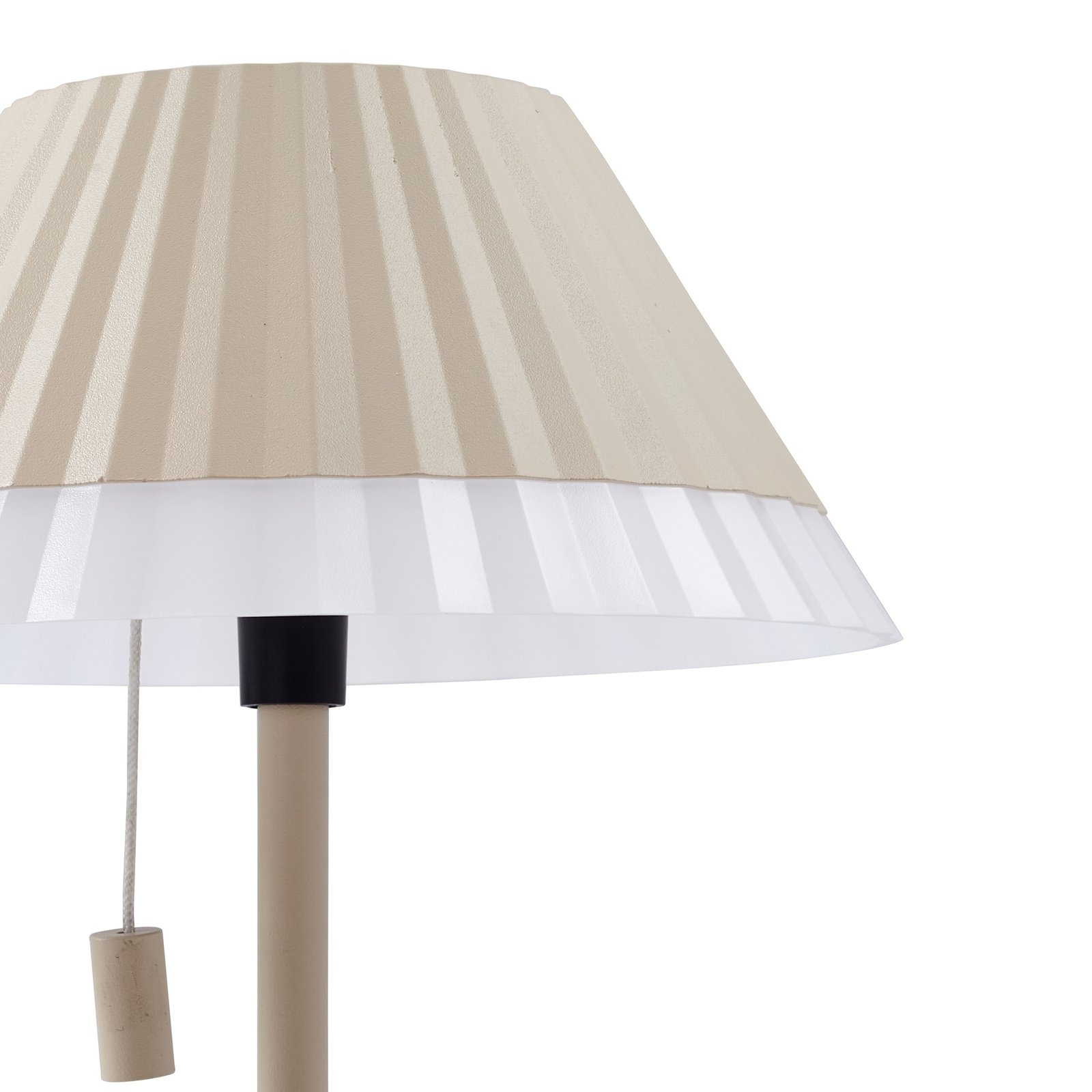 Lindby LED-bordlampe Ilvi, beige, aluminium, Ø 17,5 cm