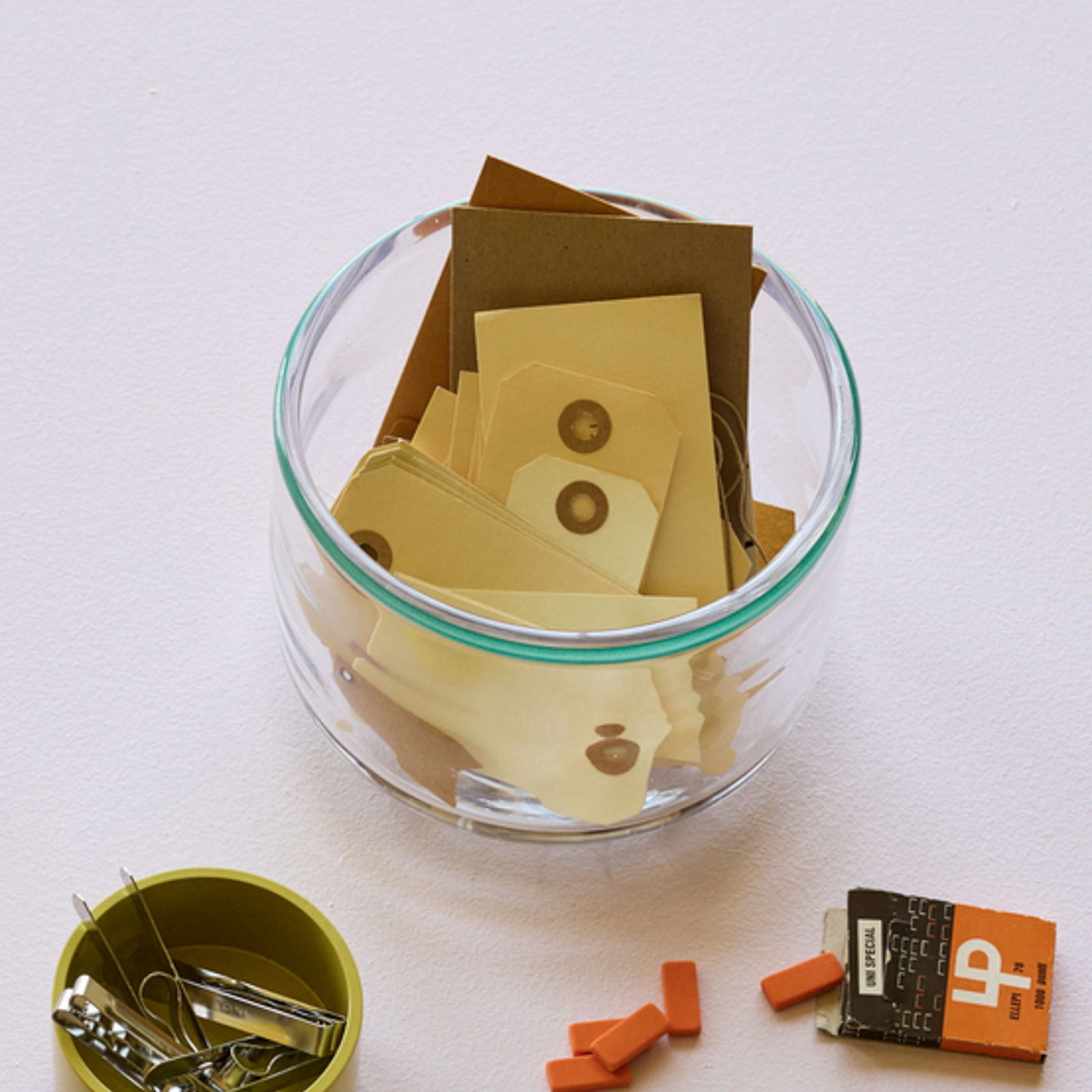 Cuenco Clea transparente/verde, Ø 15 cm, cristal - Hübsch