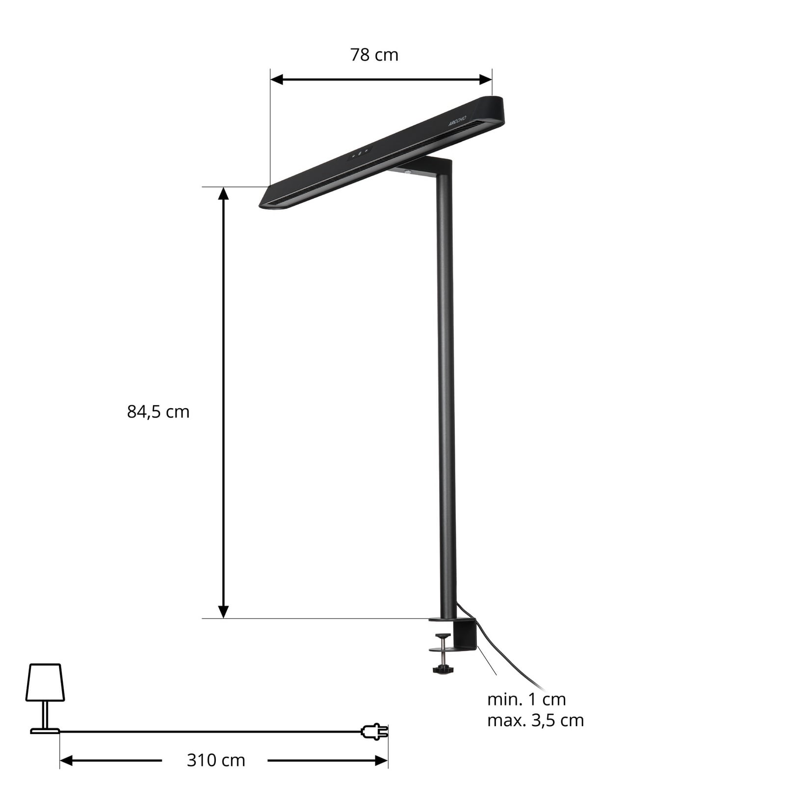 Arcchio LED table clamp black Sensor Arcchio LED table clamp black Sensor