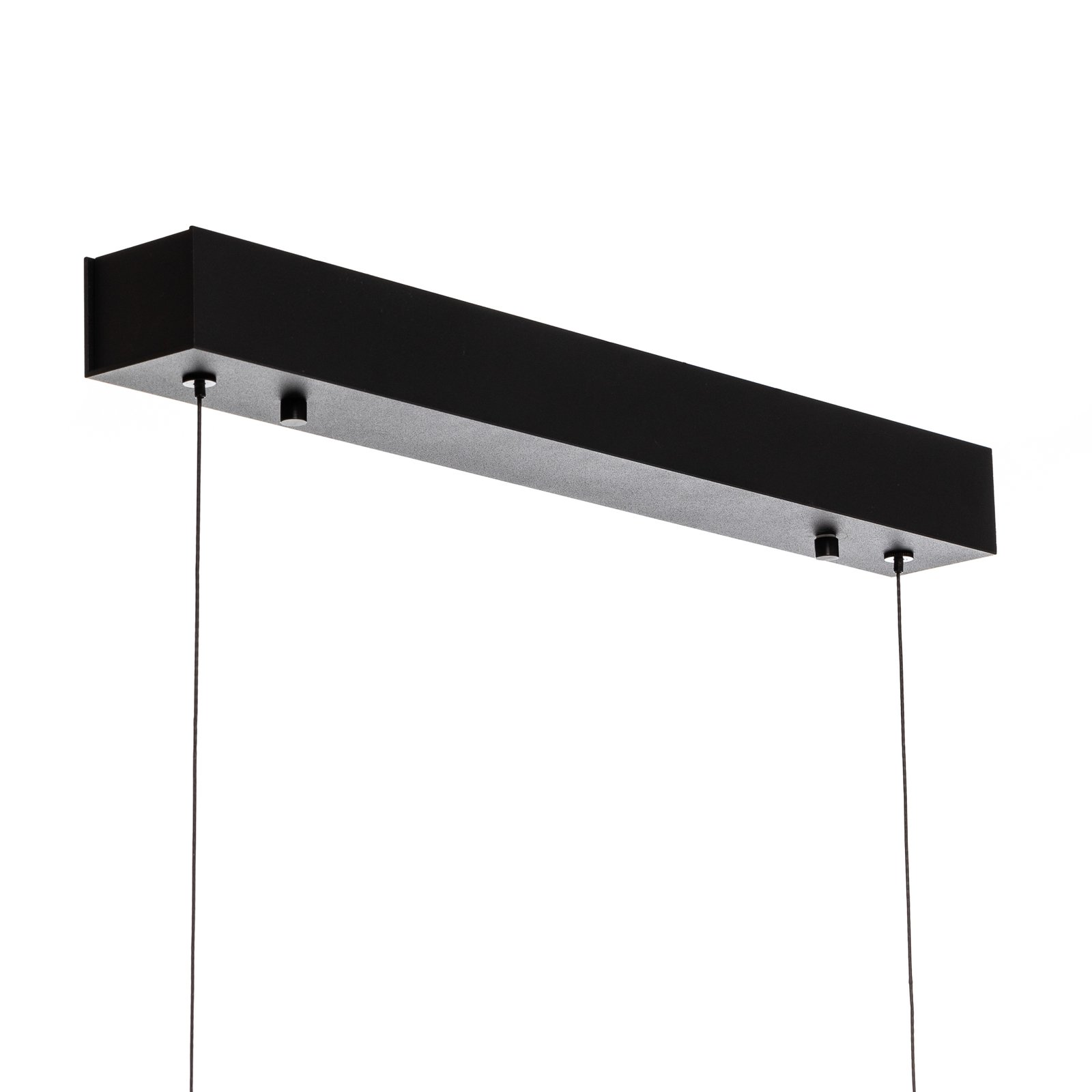 Závěsné svítidlo LED Quitani Kiere, dub/černá, 118 cm