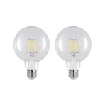 LED-lampa E27 4W 2 700 K G95 glob klar 2-pack