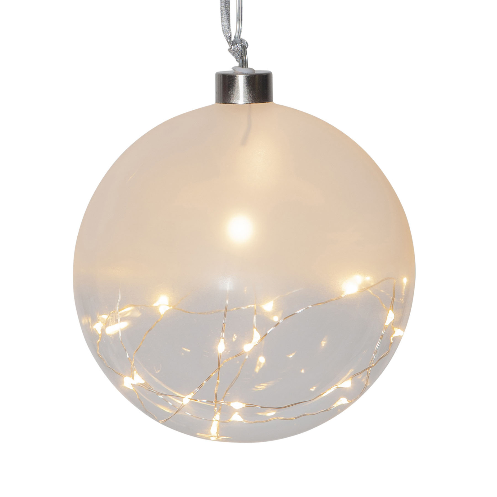 LED-Dekokugel Glow gefrostet/klar