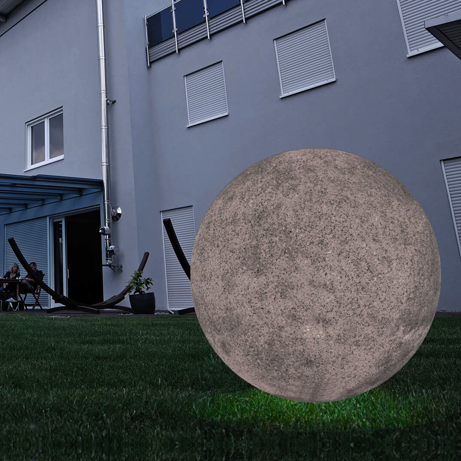 Lumină de exterior cu glob cu vârf de pământ, granit, Ø 25cm