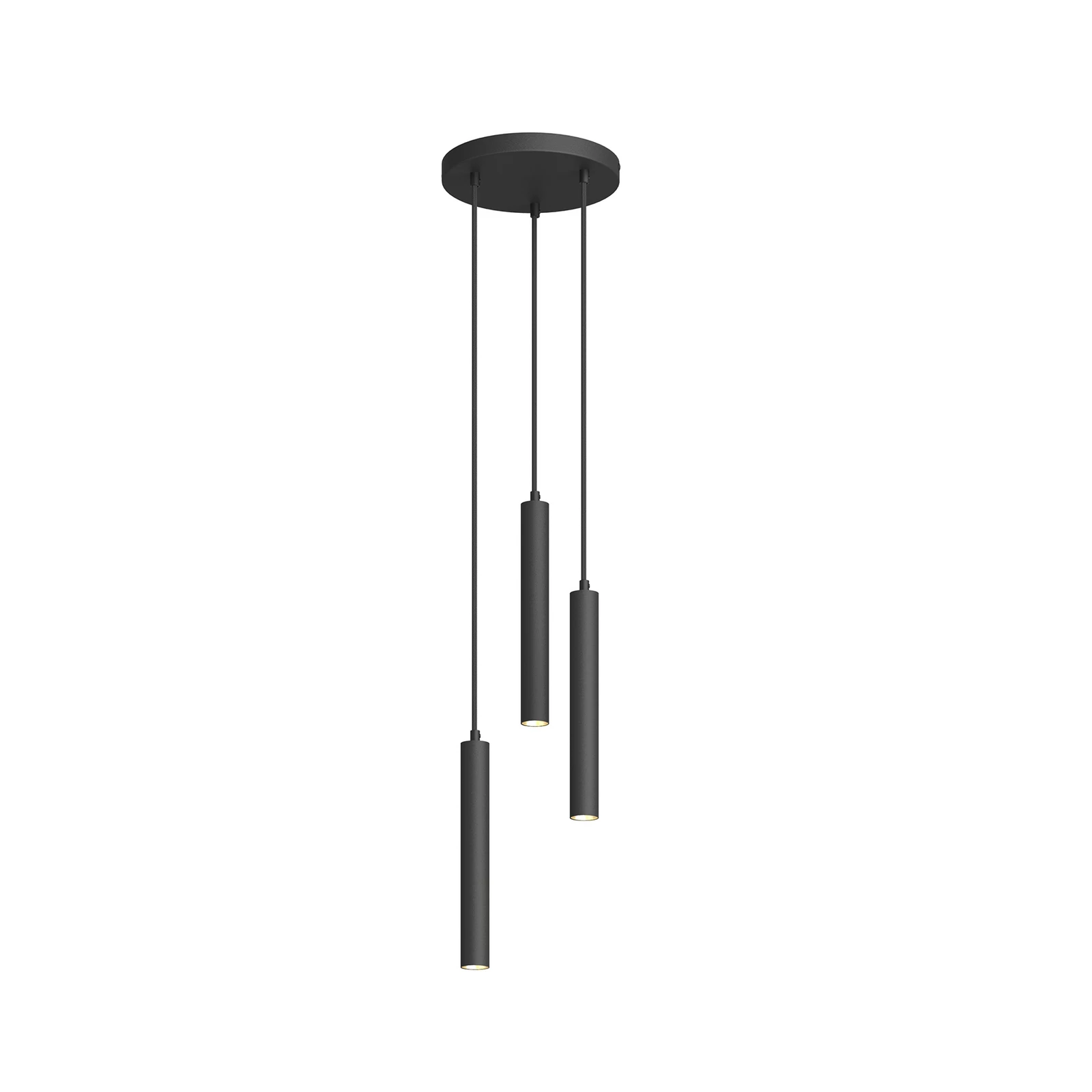 Arcchio LED-Pendelleuchte Franka, 3-flg., Ø 24 cm, schwarz