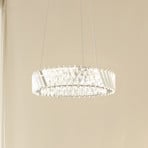 Lucande LED-Hängeleuchte Glacis, Kristall, Ø 40 cm, chrom