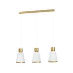 Aglientina pendant light, brass/white, 3-bulb