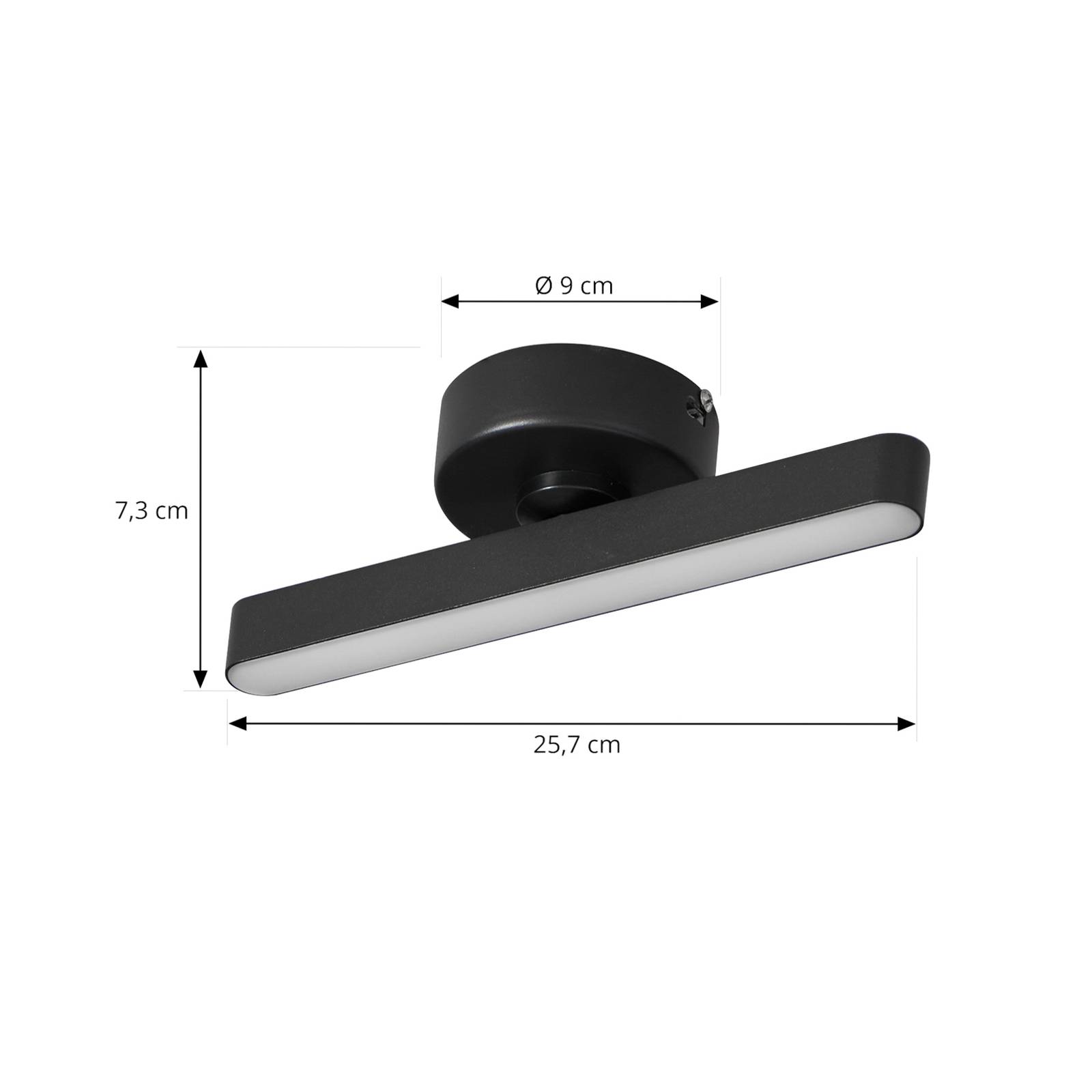 Lampa sufitowa LED Lindby Eldrin, 1-punktowa, czarna, listwa świetlna