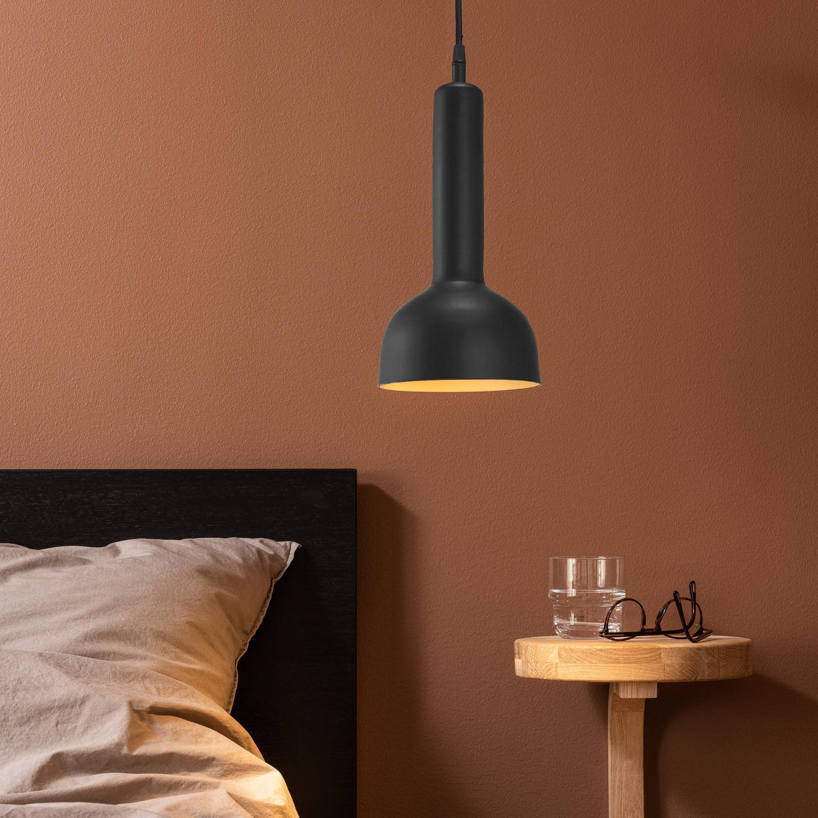 E-shop PR Home Bainbridge závesná lampa Ø 15 cm čierna