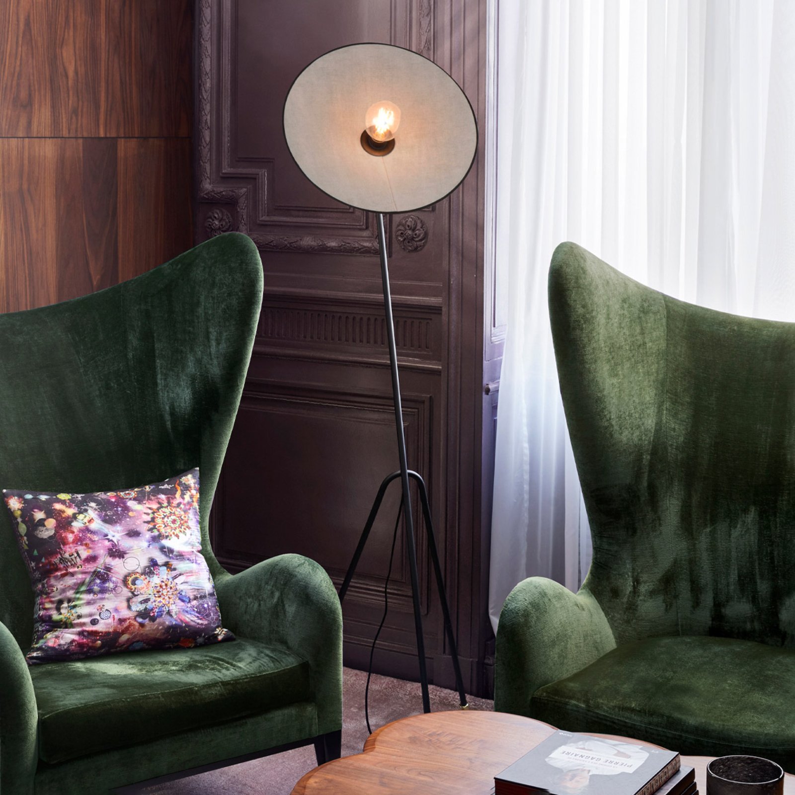 MARKET SET Lampe sur pied Gatsby, abat-jour en Samt