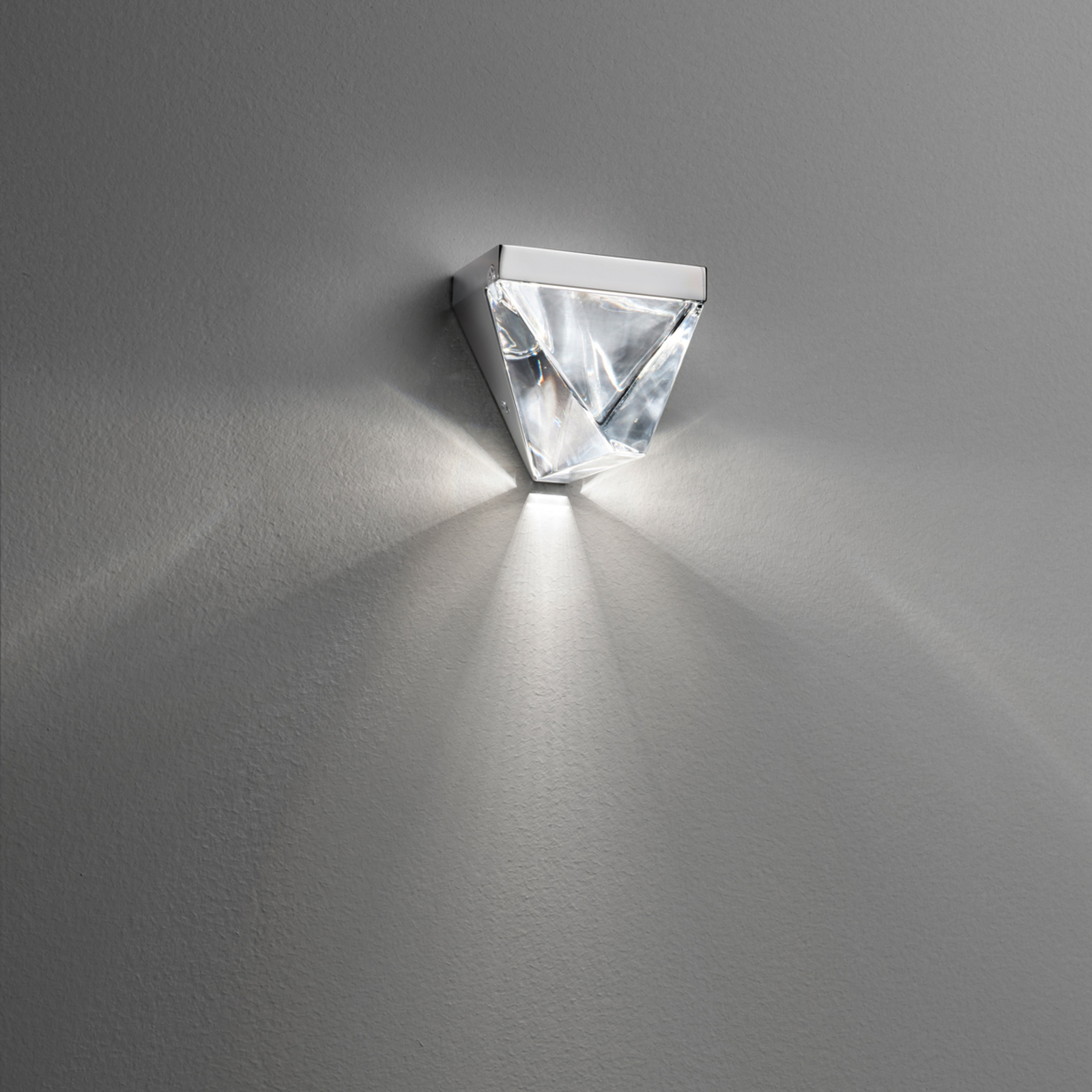 Fabbian Tripla krištáľové nástenné LED hliník