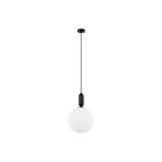 Neptune pendant light, glass lampshade, black