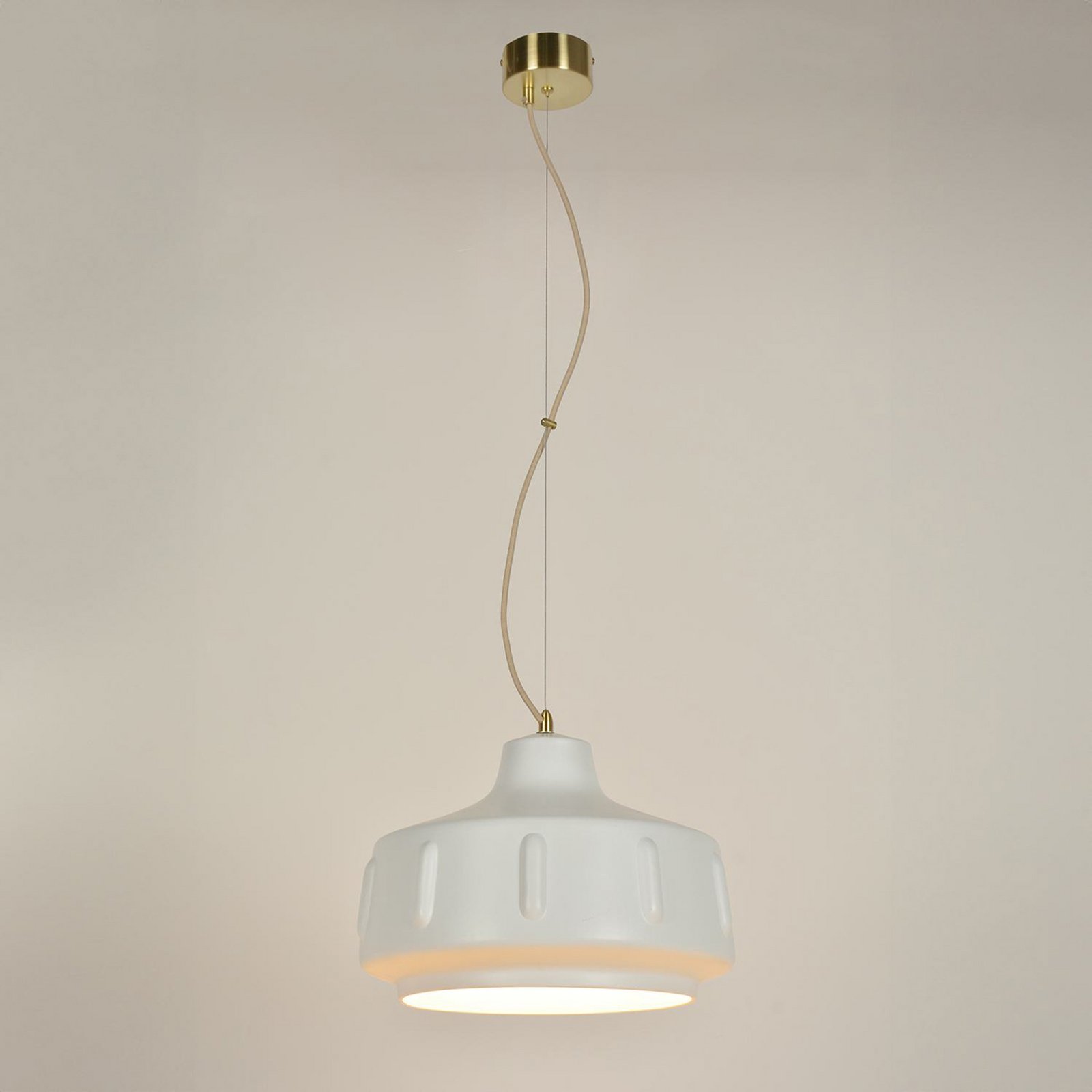 MARKET SET Jimmy hanging light, Ø 38 cm, white, ceramic