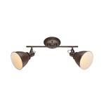 Rusty brown Giorgio ceiling spotlight, two-bulb
