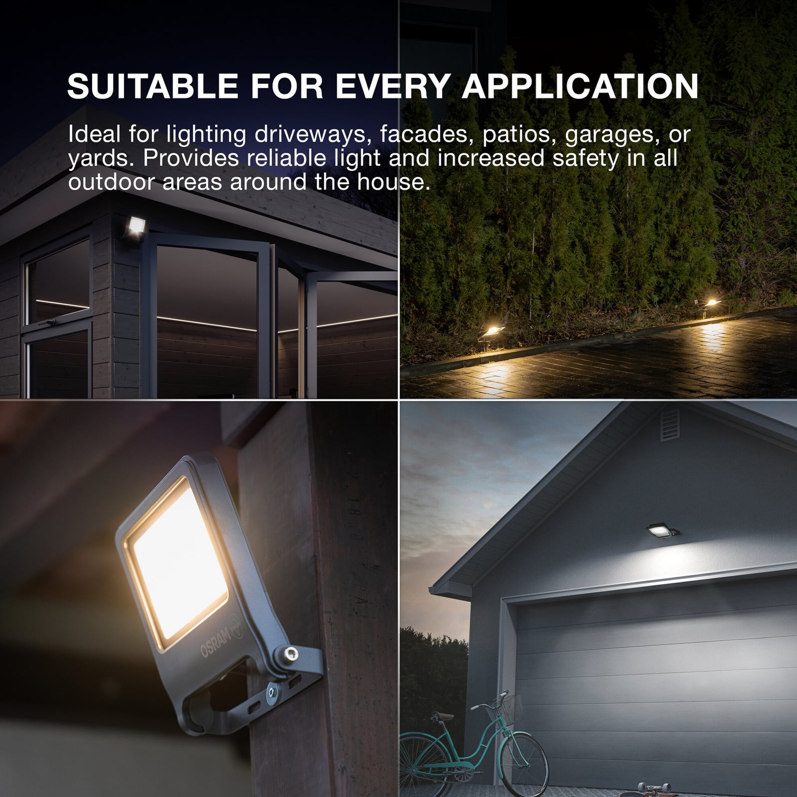 OSRAM LED-kohdevalaisin ulos ENDURA FLOOD, harmaa 50 W 3 000 K IP65