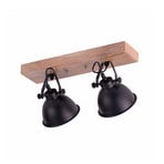 Samia ceiling light, 2-bulb, mango wood, black