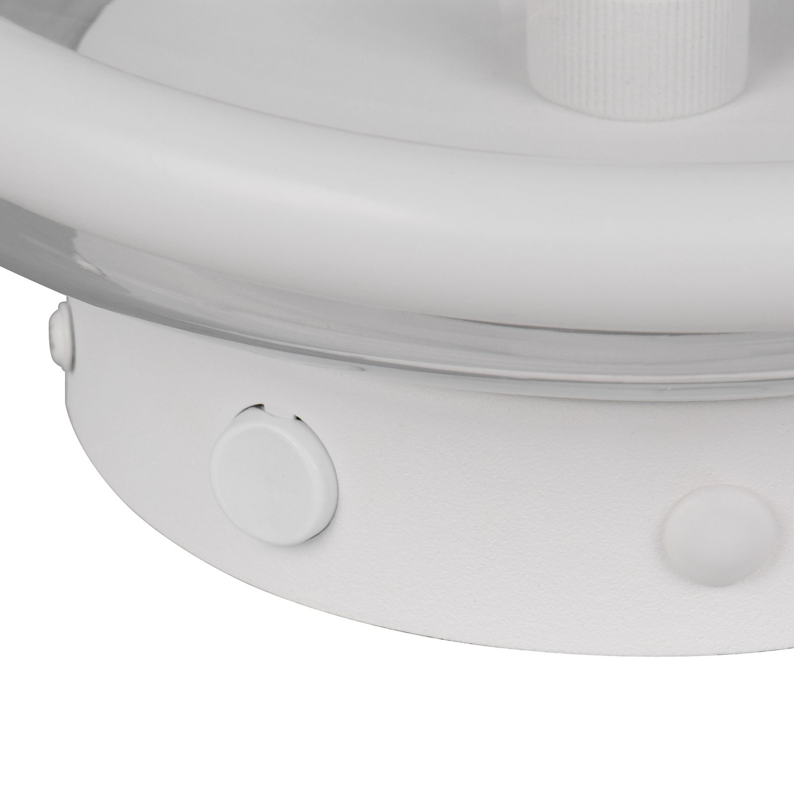 Candeeiro de parede LED Tarsia, branco mate, Ø 21,5 cm, vidro