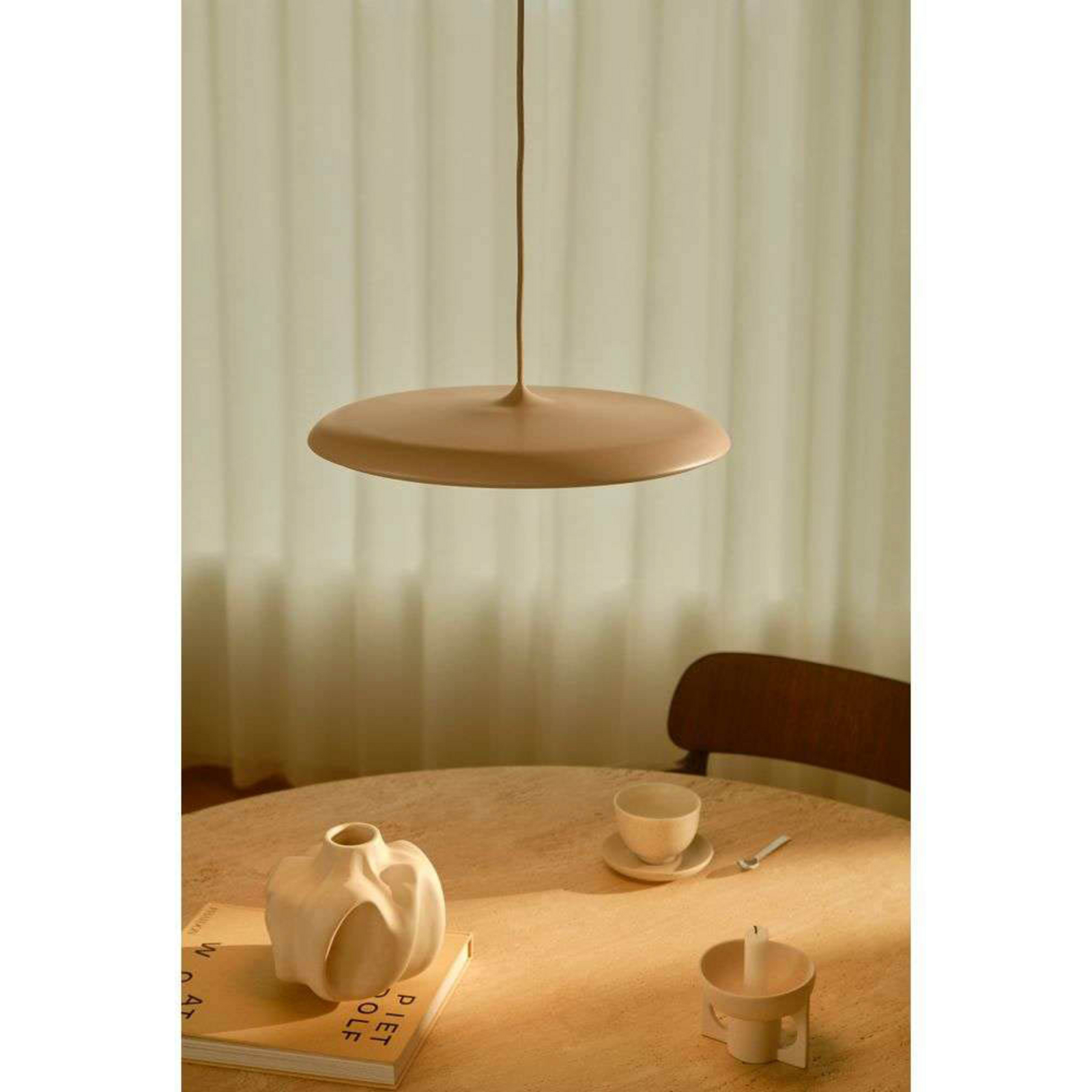 LED-pendellampe Artist, Ø 40 cm, støvrosa, metall