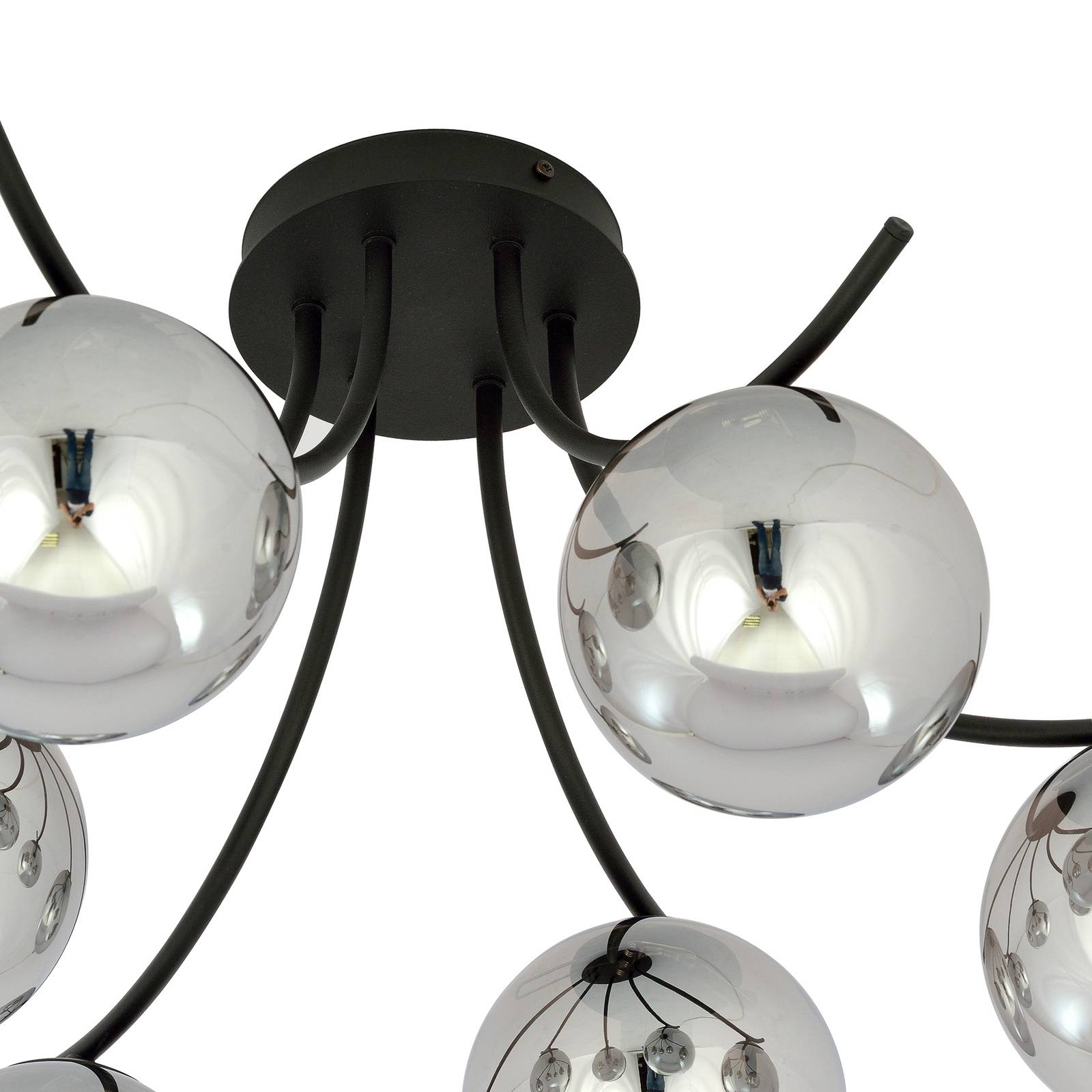 Lampa sufitowa Boston, czarna/grafitowa, 6-punktowa