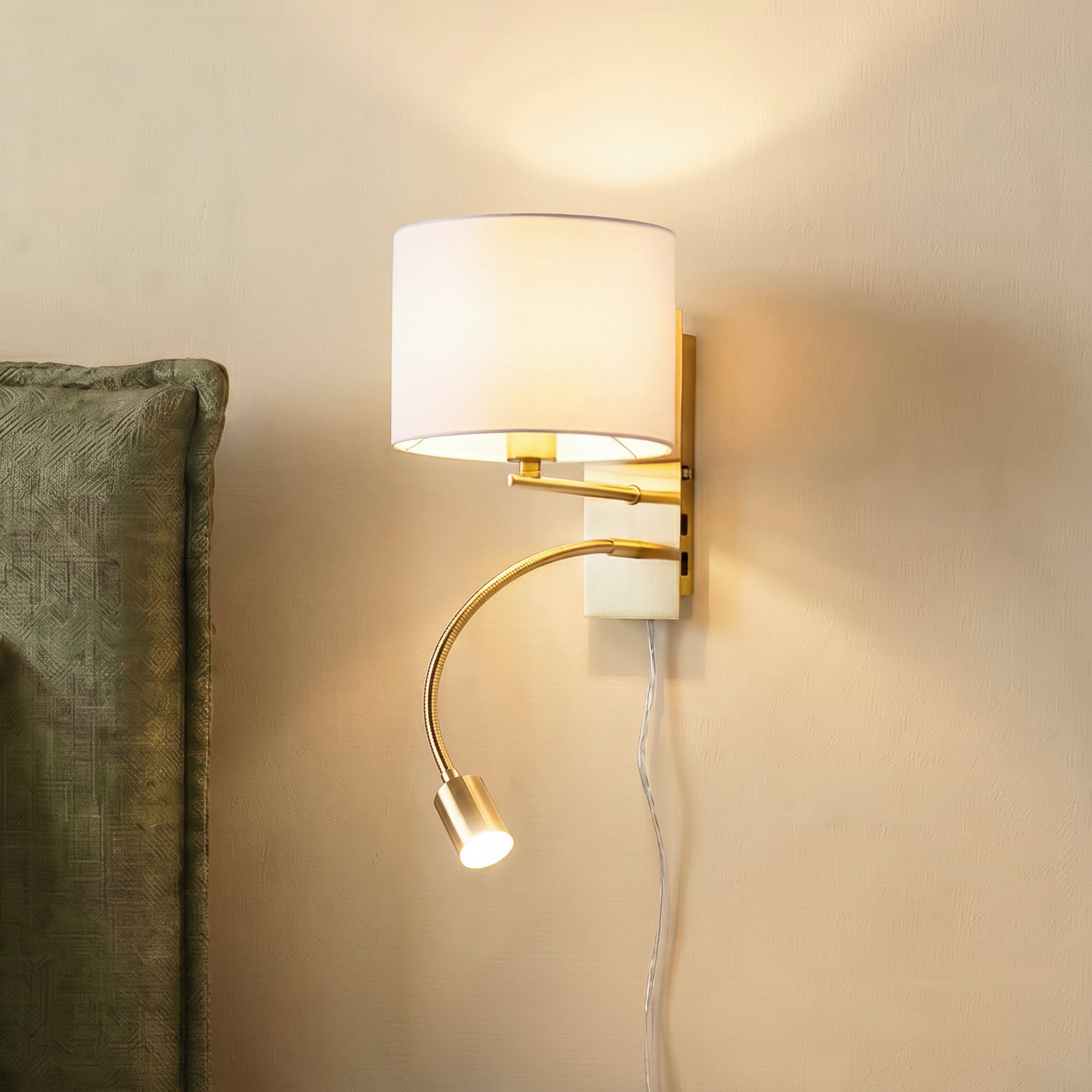 Florens Candeeiro de Parede White/Brass - Lindby
