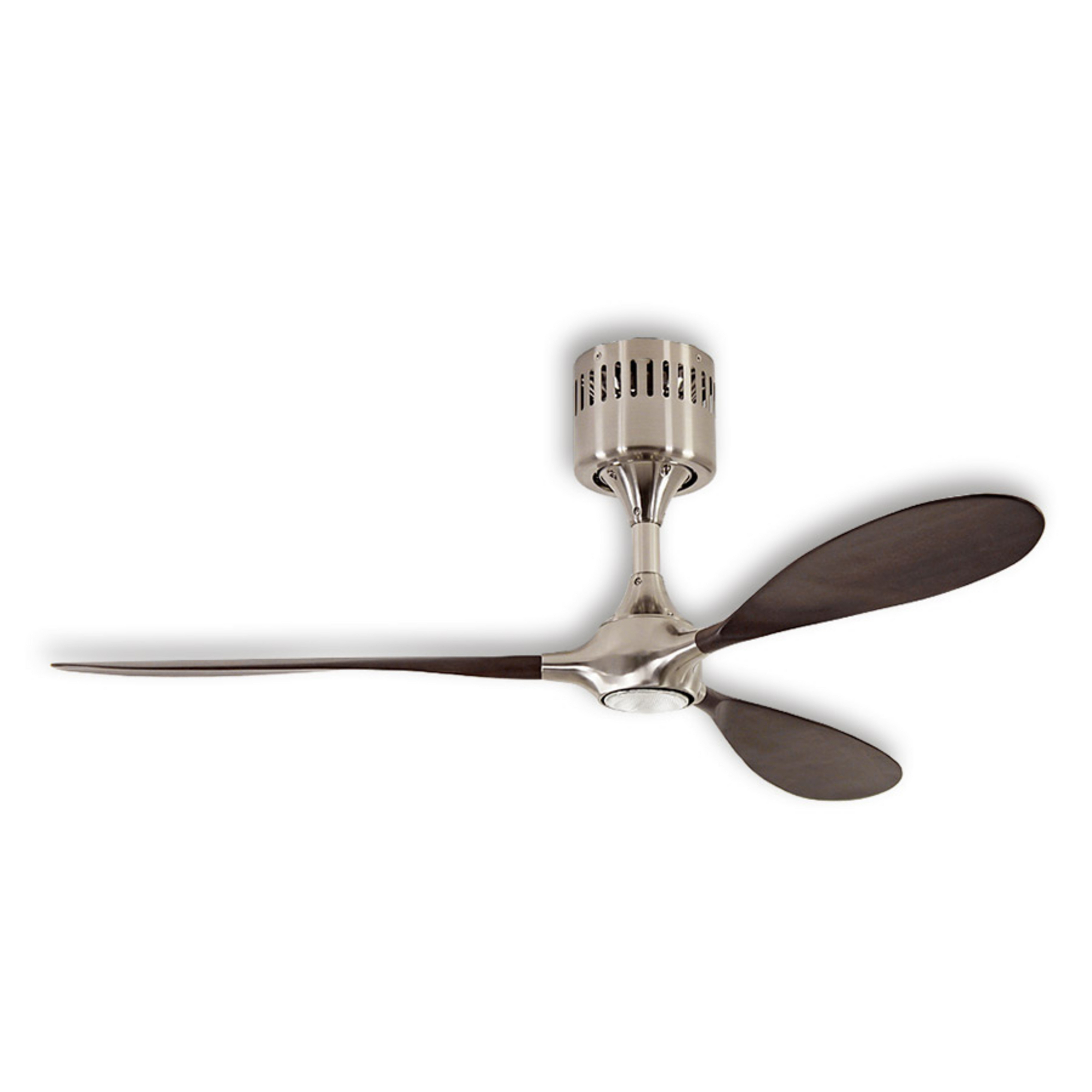 LED stropný ventilátor Helico Pádlo, tichý, orech Ø 132 cm