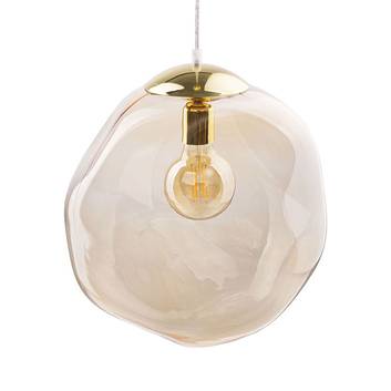 Sol glass hanging light, Ø 35 cm, gold/amber