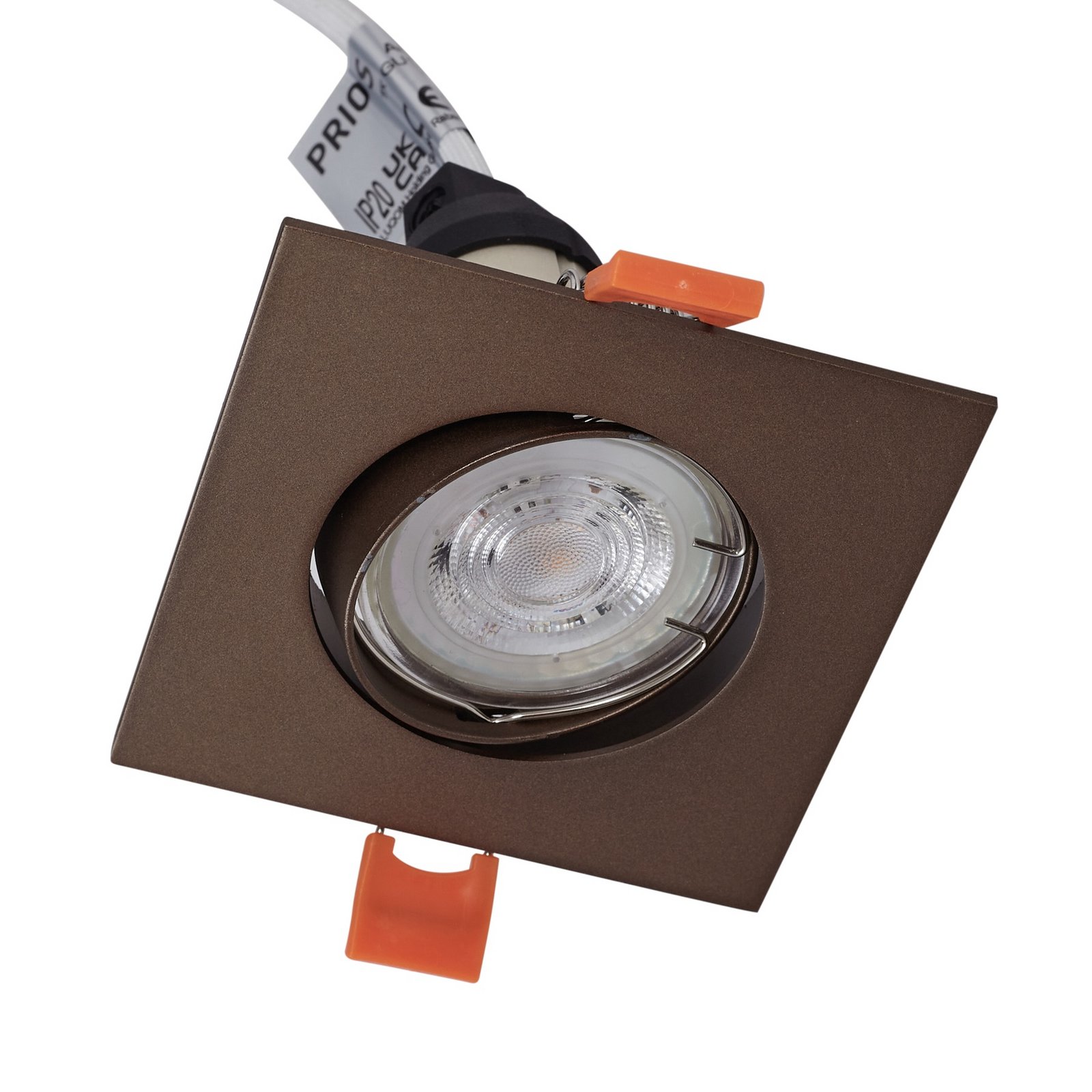 Prios Downlight Fibur, bronze, 9 cm