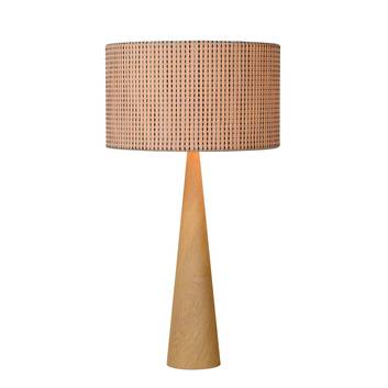 Lámpara de mesa Conos con pie de madera clara