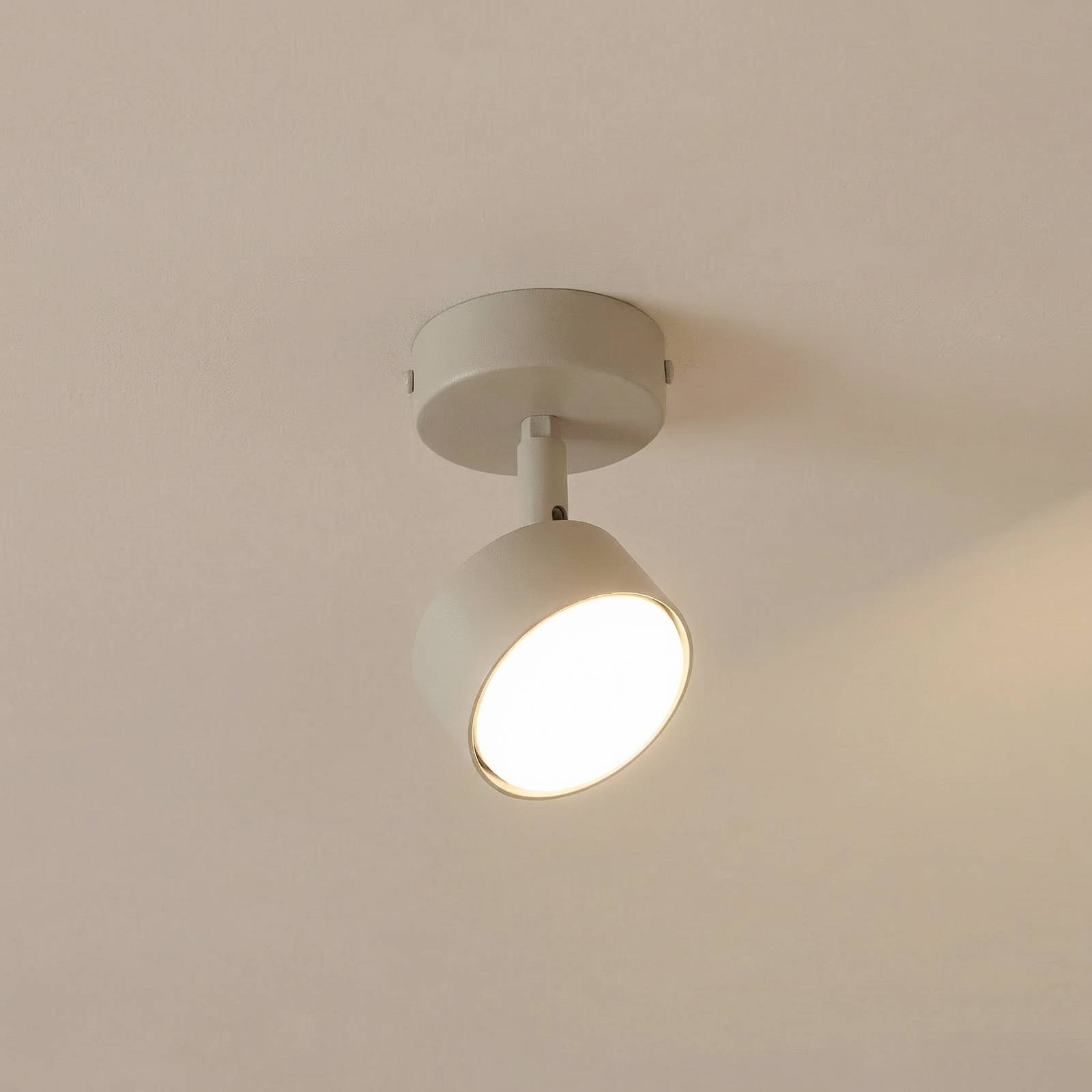 SIGMA Spot pour plafond Nemo, à 1 lampe, gris-beige, orientable, GX53