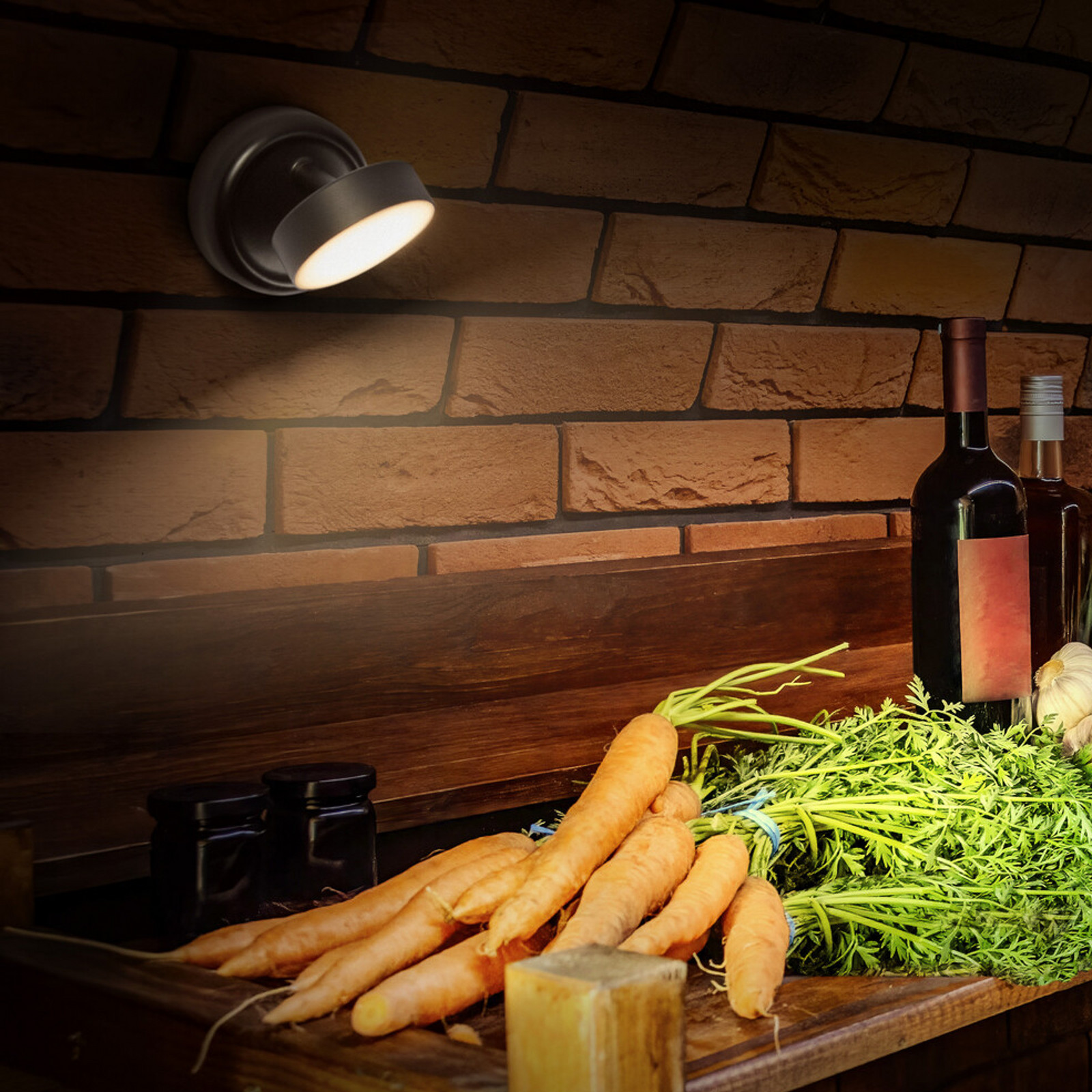 Aplică de perete cu baterie LED OSRAM NIGHTLUX ROUND negru touchdim - dormitor - Modern - Plastic