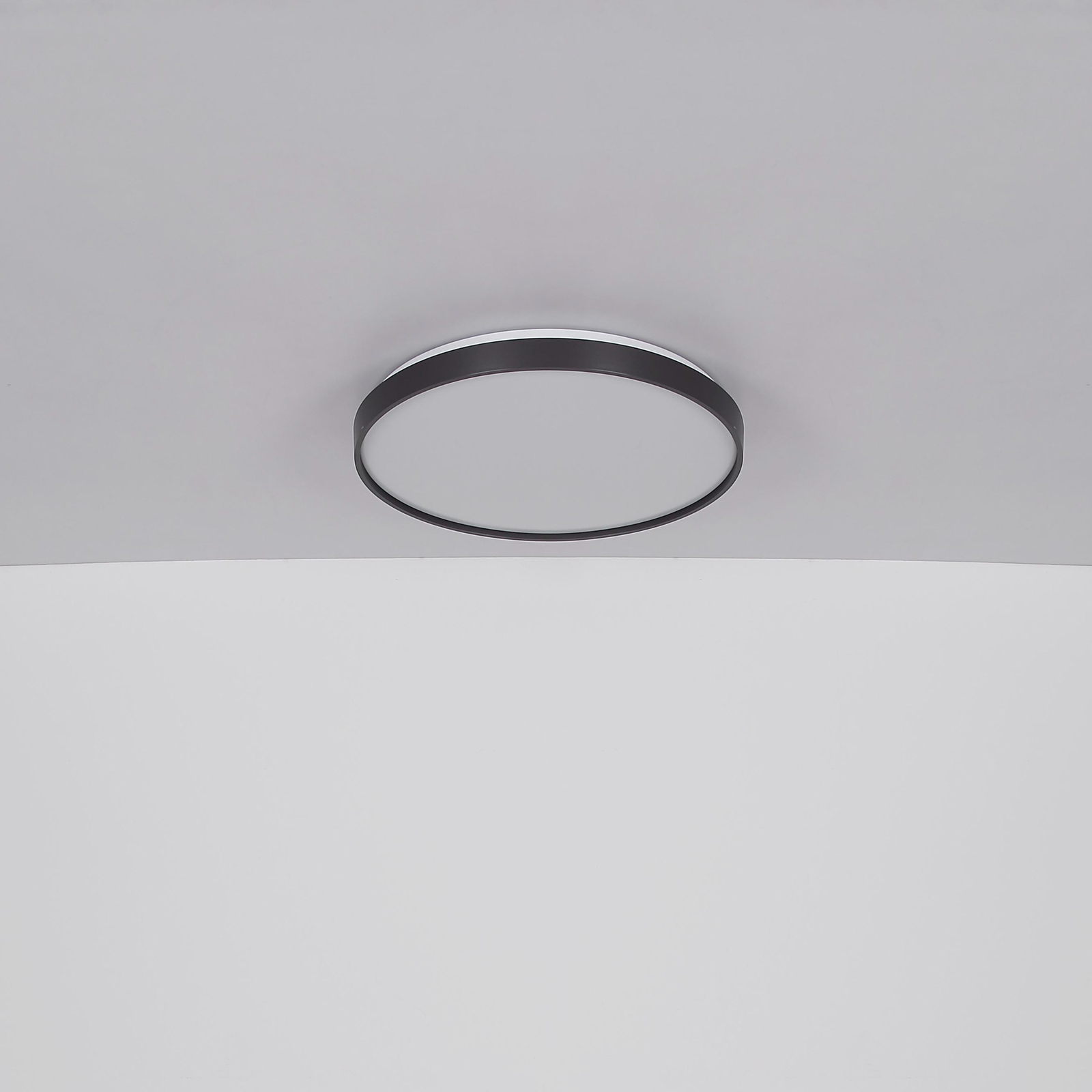 Eclypse LED stropné svietidlo, antracitová farba, Ø 48 cm, akryl/kov