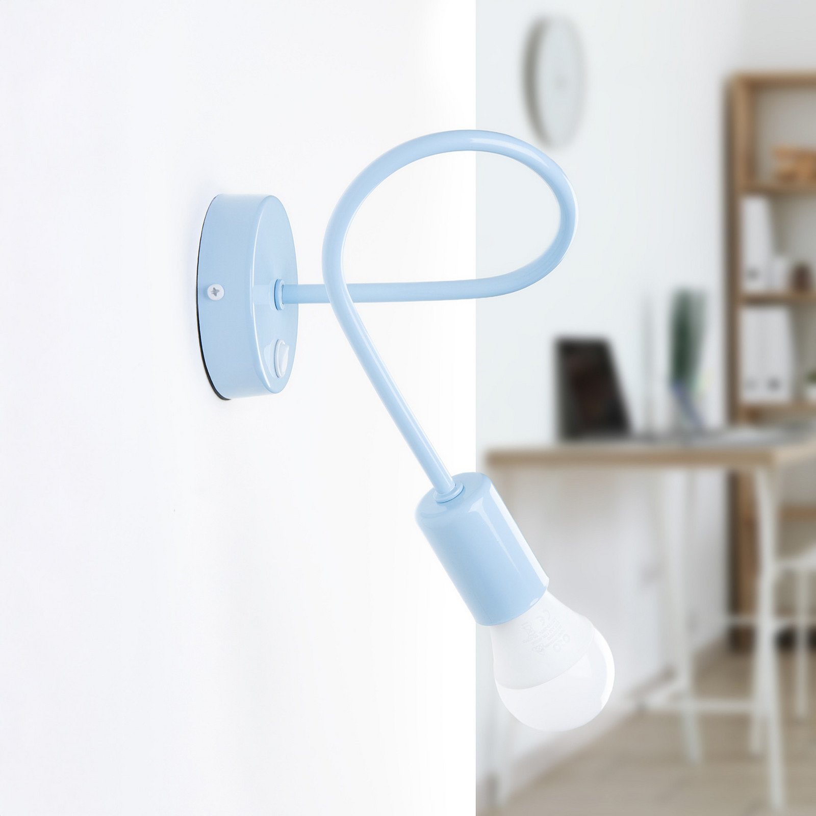 HELAM Aplică Oxford albastră metal 1 bec E27 întrerupător - Camera de zi / sufragerie - Viața tânără - albastru deschis