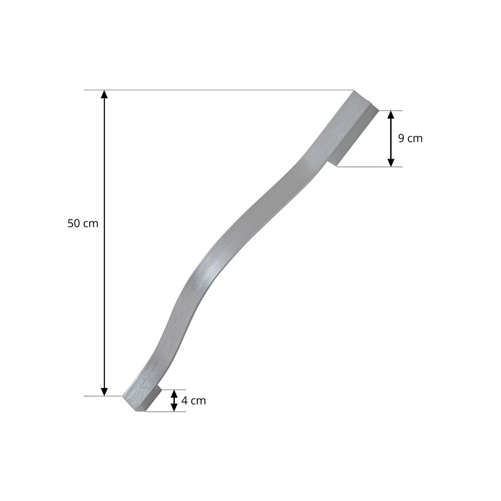 Kinkiet LED Lindby Alvon, srebrny, wysokość 50 cm, metal