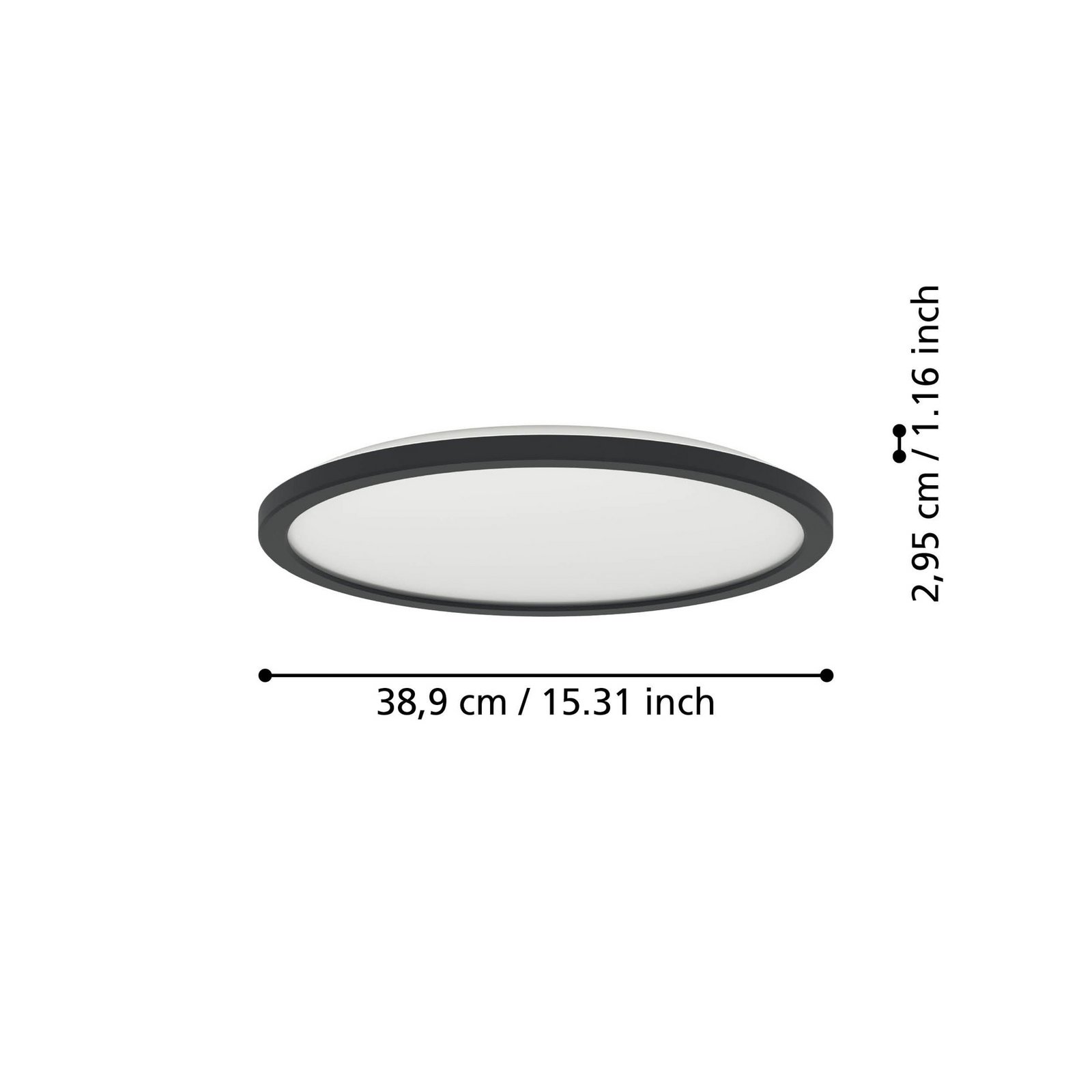 EGLO connect LED-Deckenlampe Rovito-Z, schwarz, Ø 39 cm