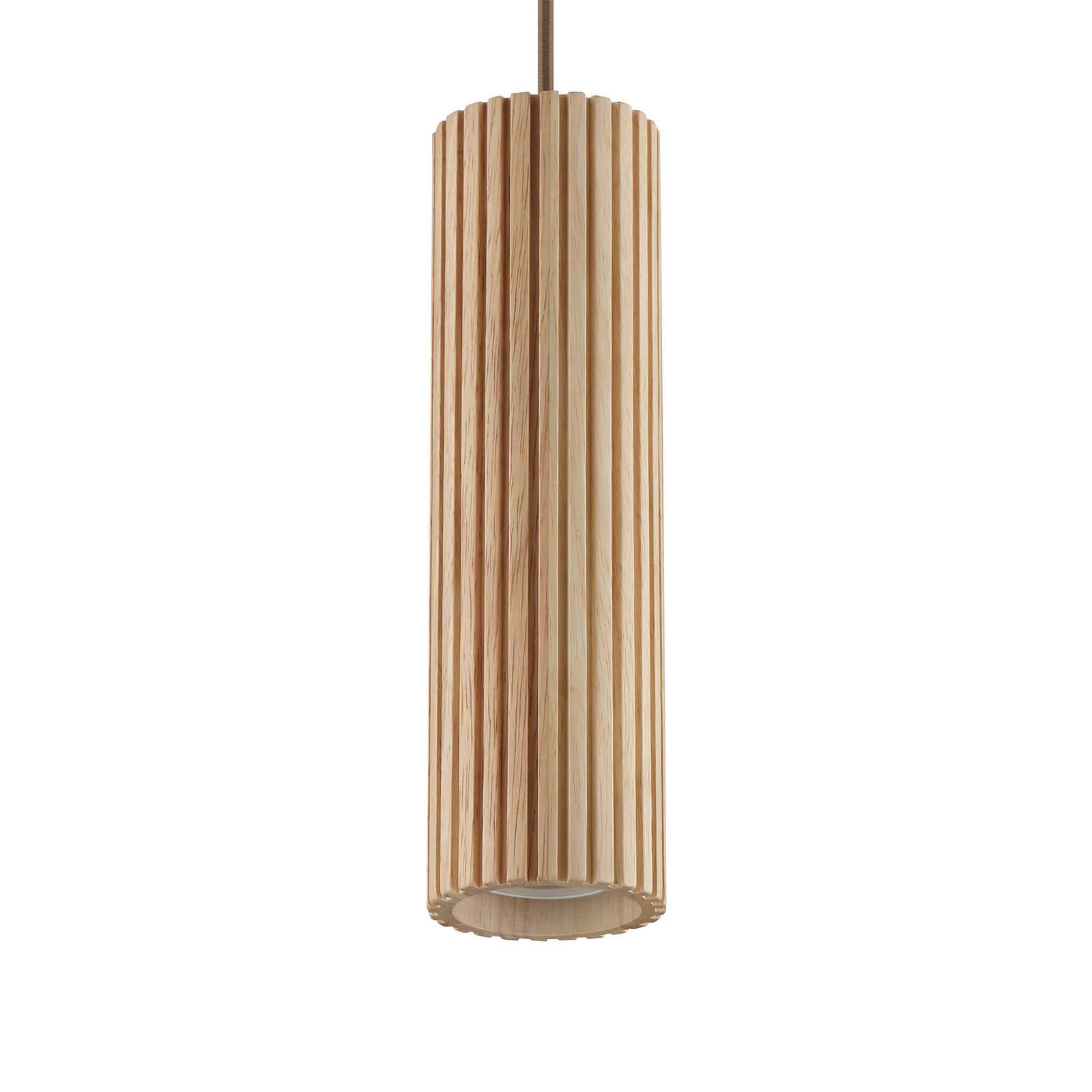 Lampă suspendată Lakewood, maro, lemn, Ø 10 cm, cu 1 bec Lampă suspendată Lakewood, maro, lemn, Ø 10 cm, cu 1 bec