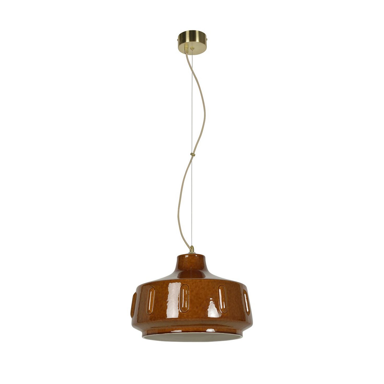 MARKET SET Lámpara colgante Jimmy, Ø 38 cm, marrón, cerámica