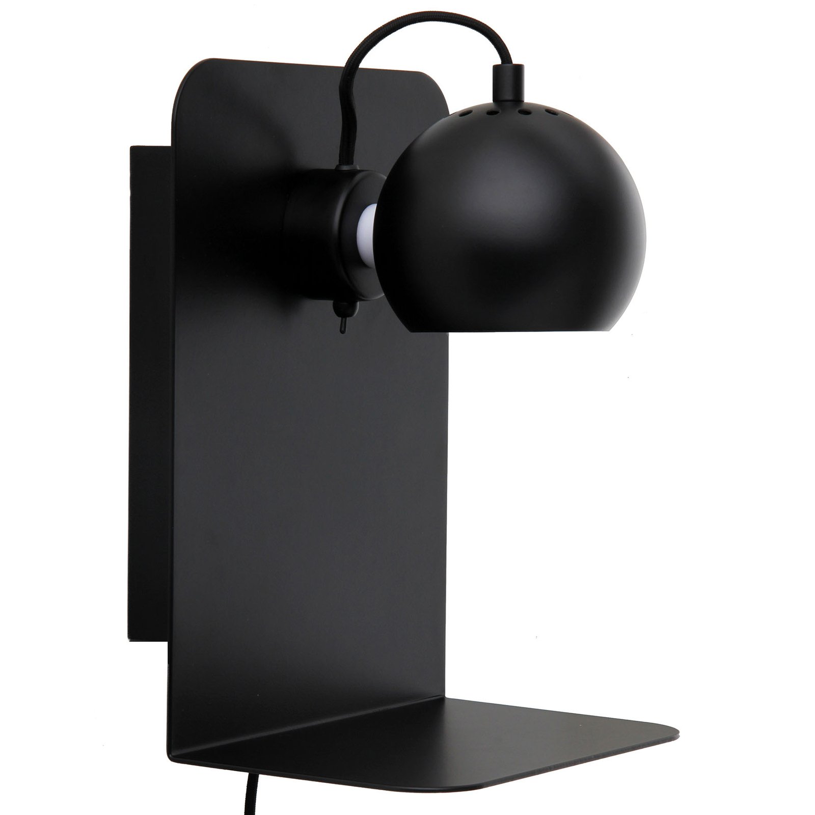 Ball Wandlamp met Usb Matte Zwart - Frandsen