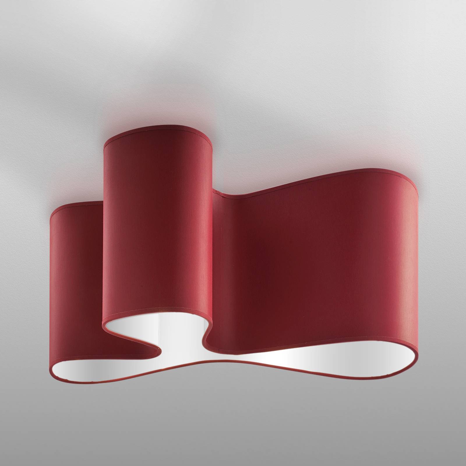 Image of Plafonnier design attrayant Mugello rouge blanc 
