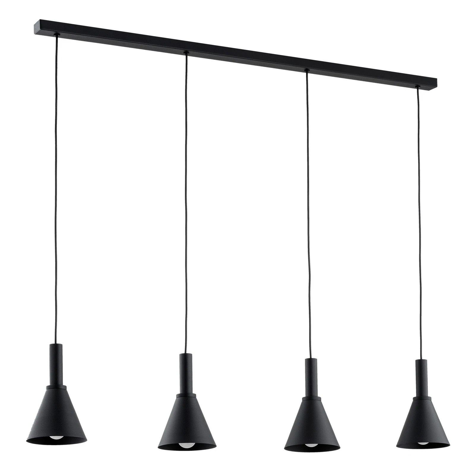 Viseća lampa Norte, crno/zlatni čelik, dužina 114 cm, 4 svjetla
