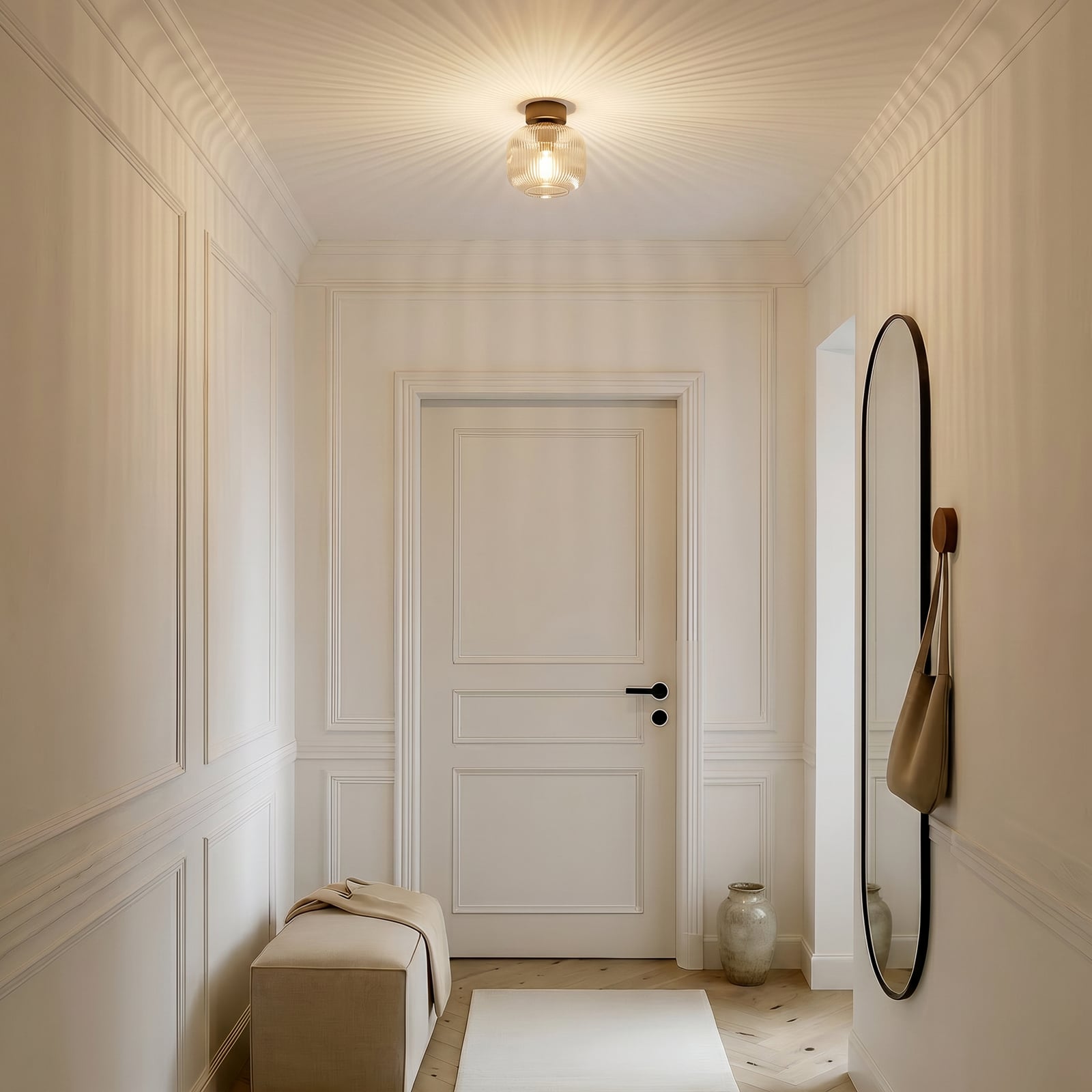 Taklampe Salvia, brun/cognac, glass, Ø 15 cm, E14