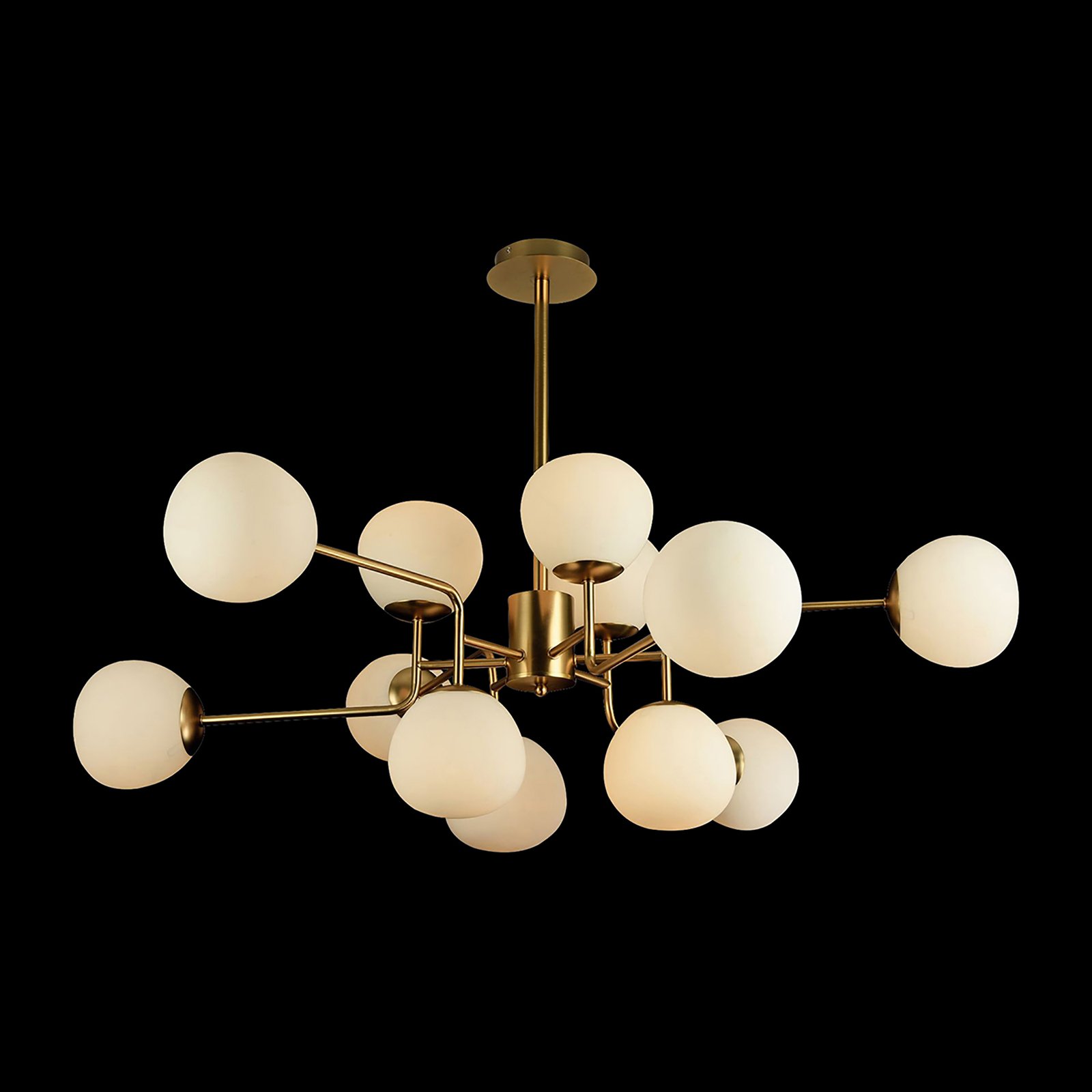Maytoni Erich chandelier 12-bulb brass/white