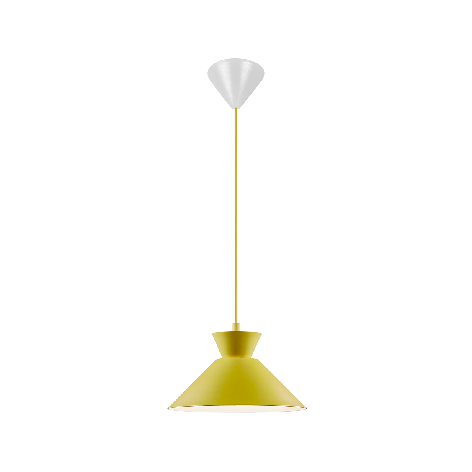 Závesné svietidlo s kovovým tienidlom, žlté, Ø 25 cm