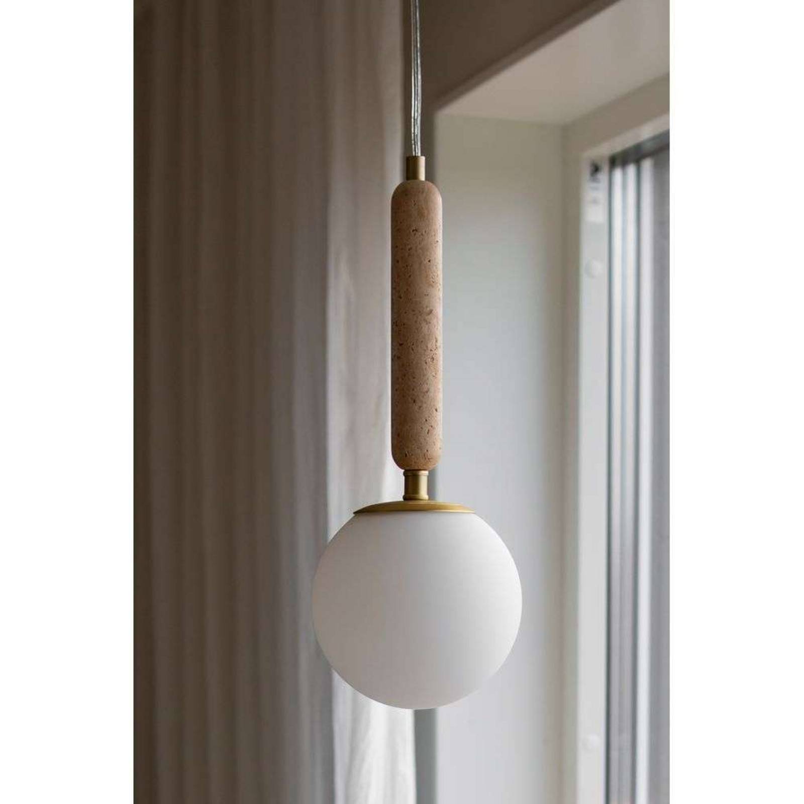 Globen Lighting Pendelleuchte Torrano Ø 15 cm Travertin günstig online kaufen