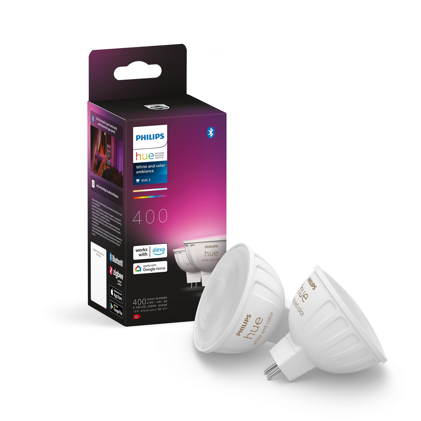Philips Hue White & Color Ambiance 6,3W GU5,3 2szt