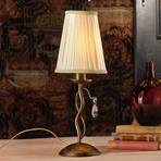 Lámpara de mesa Delia, color bronce, hierro, altura 42 cm, Ø 15 cm