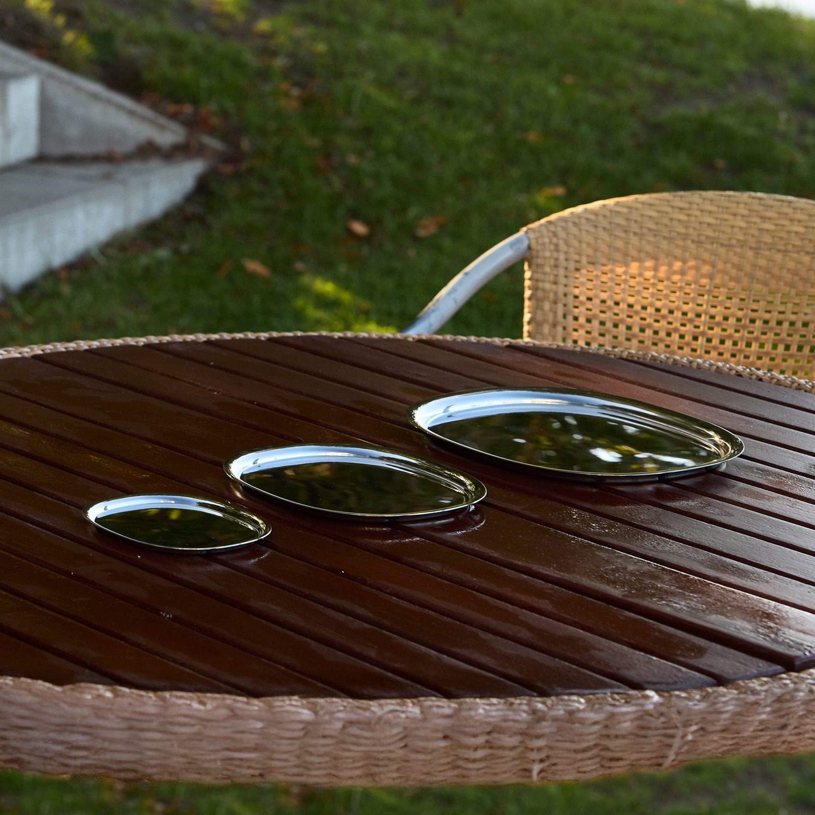 Superellipse Tablett, 3er-Set, Edelstahl - Piet Hein Superellipse Tablett, 3er-Set, Edelstahl - Piet Hein