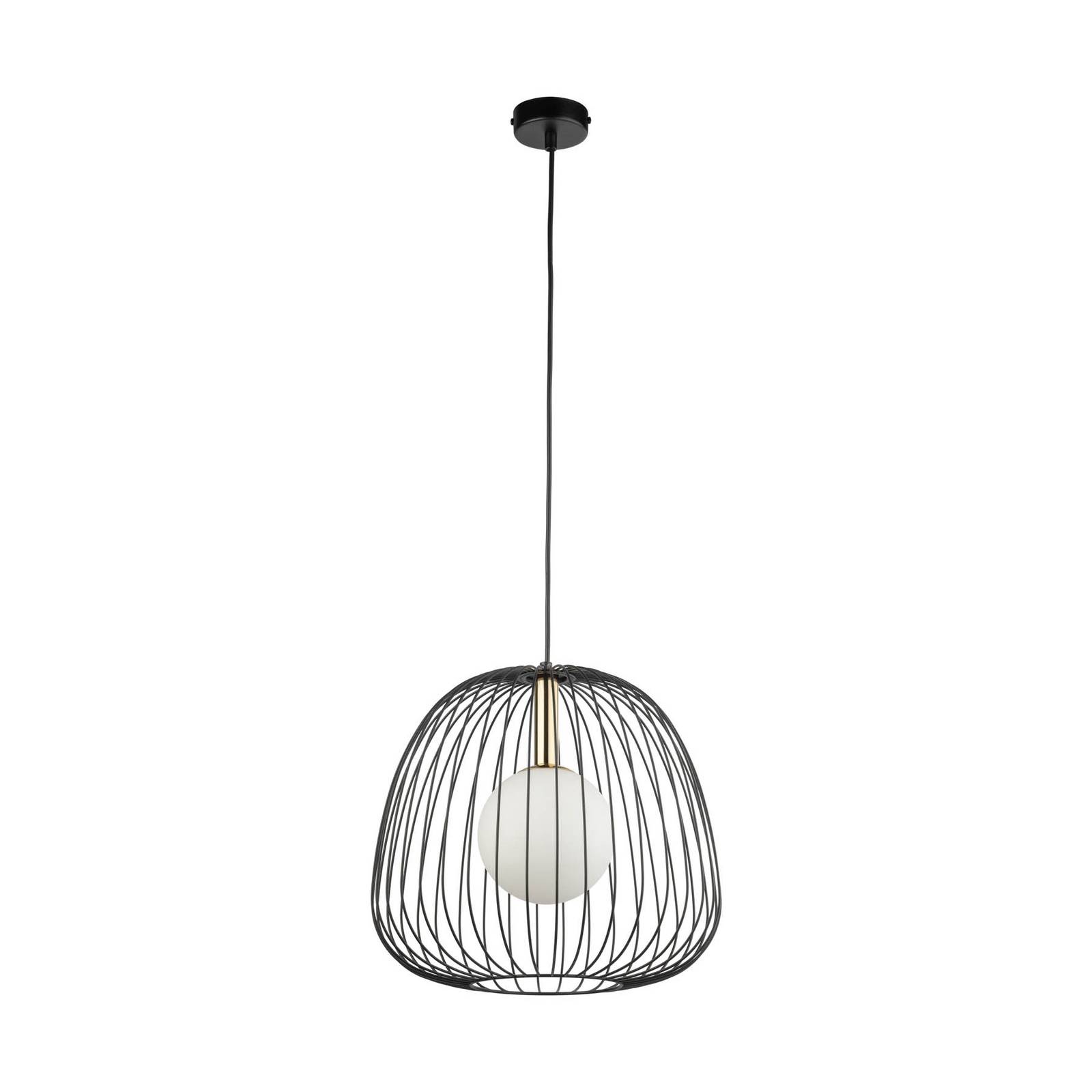 Hängeleuchte Bell M, Ø 33 cm, 1-flammig, schwarz/gold/weiß