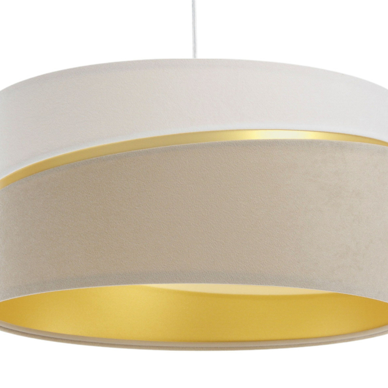 Hanglamp Susan, 1-lamp, wit/beige/goud