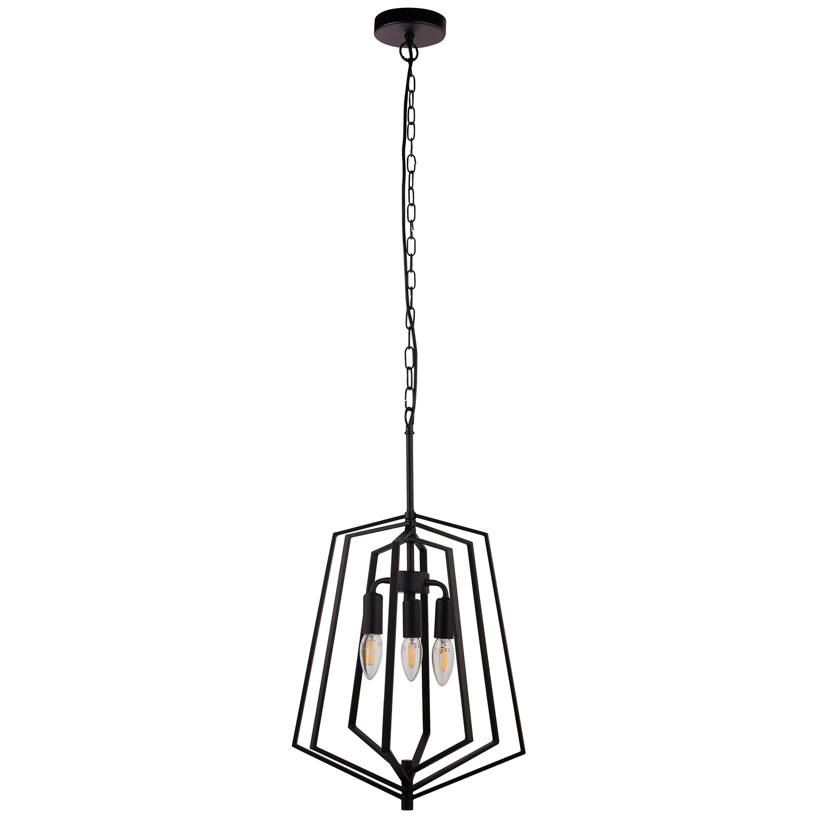 Hanglamp Slinky, 3-lamps, zwart, Ø 35 cm