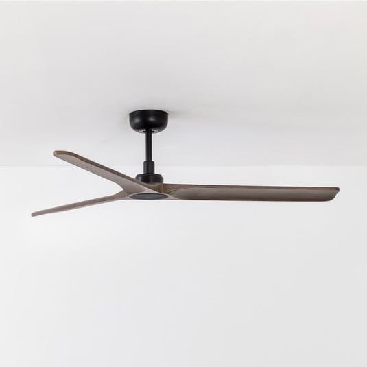 Deckenventilator Heywood M DC, schwarz/Holz dunkel