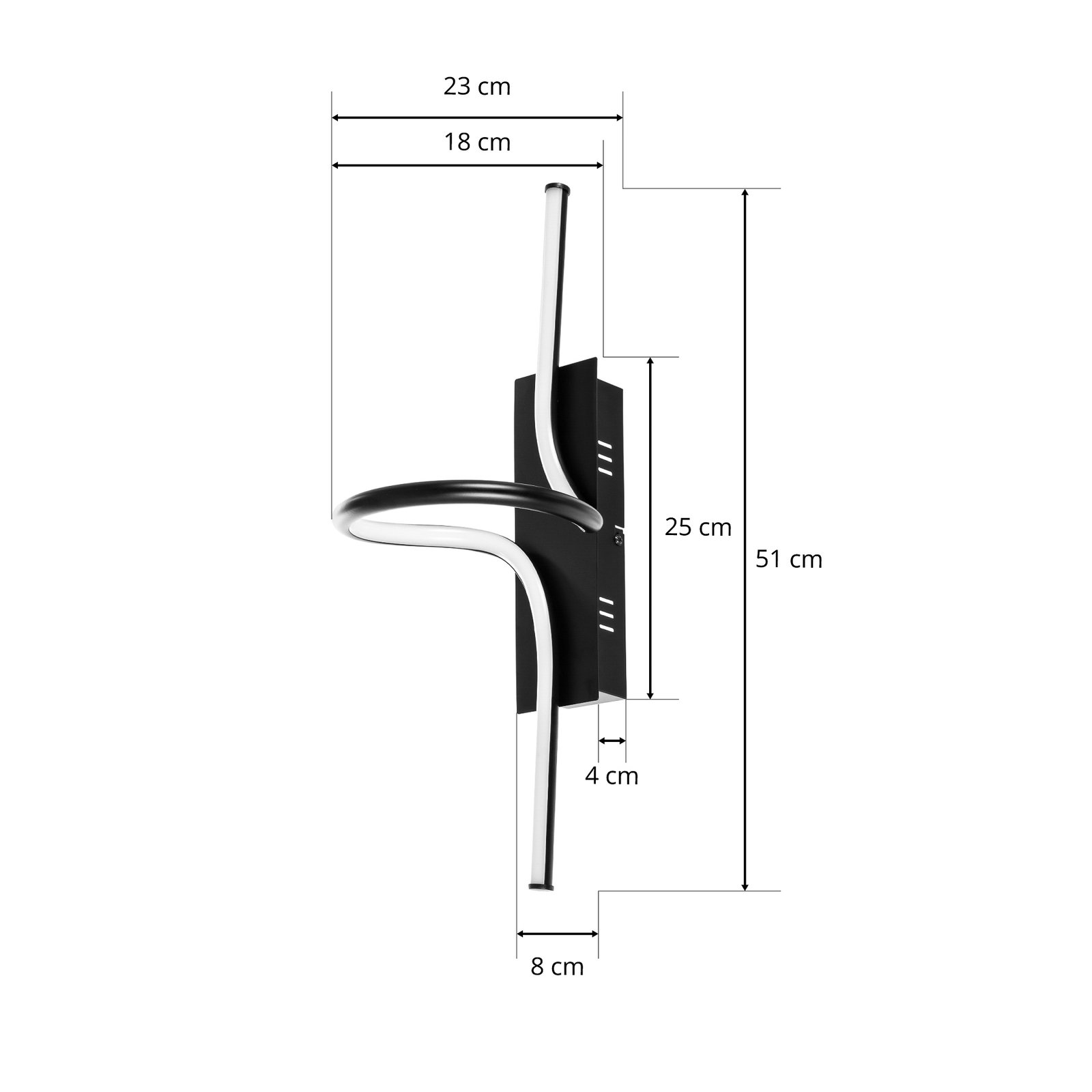 Lindby Divola LED-Wandleuchte, stepdim, schwarz